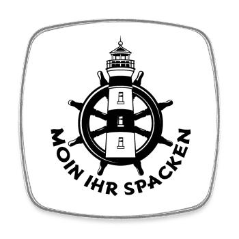 Moin ihr Spacken - Viereckiger Kühlschrankmagnet - Weiß - Vorne