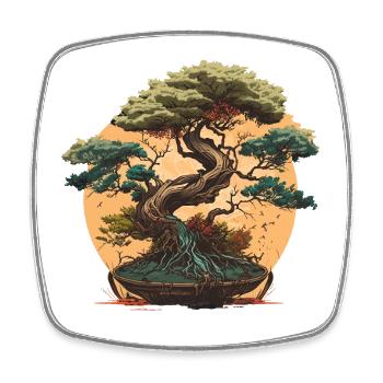 Superbe arbre nain - Magnet carré - blanc - Devant