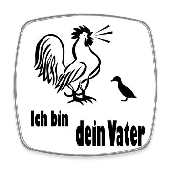 Vater Hahn - Viereckiger Kühlschrankmagnet - Weiß - Vorne