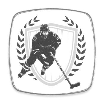 Hockey sur glace T - Magnet carré - blanc - Devant