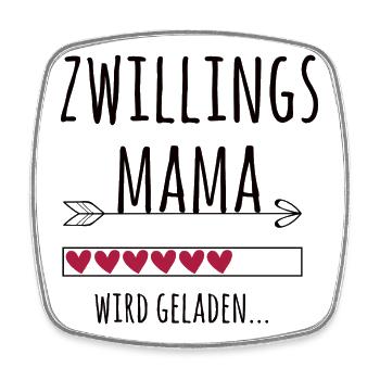 werdende Zwillingsmama Schwangerschaft Zwillinge - Viereckiger Kühlschrankmagnet - Weiß - Vorne