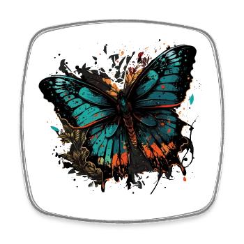 Butterfly Transformation - Square fridge magnet - white - Front