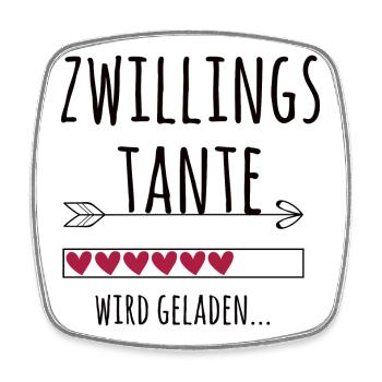 werdende Zwillingstante Schwangerschaft Zwillinge - Viereckiger Kühlschrankmagnet - Weiß - Vorne