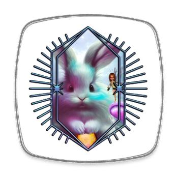 Niedlicher Osterhase - Viereckiger Kühlschrankmagnet - Weiß - Vorne