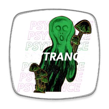 Le Cri - Psytrance trance trippy rave festival art - Square fridge magnet - white - Front