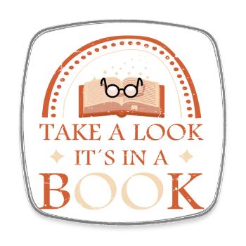 Look, it's in a book - Square fridge magnet - white - Front