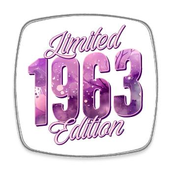 1963 Born birthday woman - Square fridge magnet - white - Front
