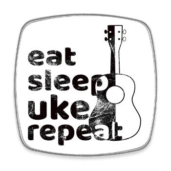 Mangez dormir UKE répéter! noir - Magnet carré - blanc - Devant