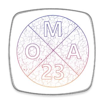Oma 23 - Viereckiger Kühlschrankmagnet - Weiß - Vorne