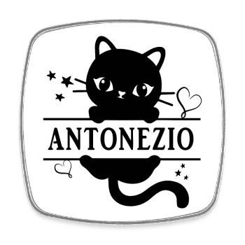 t-shirt Antonezio t-shirt chat cadeau idée chat chat - Magnet carré - blanc - Devant