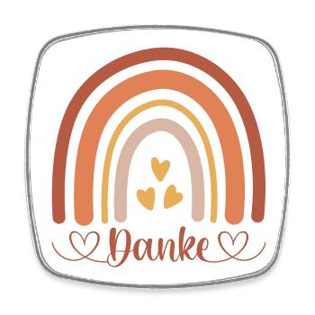 Danke  - Viereckiger Kühlschrankmagnet - Weiß - Vorne