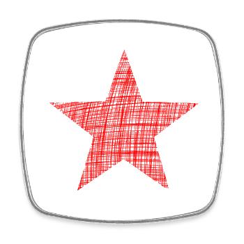 roter Stern red star retro - Viereckiger Kühlschrankmagnet - Weiß - Vorne