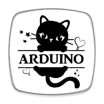 Name T-Shirt Arduino T-Shirt Katze Geschenkidee - Viereckiger Kühlschrankmagnet - Weiß - Vorne