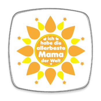 Ich habe die allerbeste Mama der Welt - Viereckiger Kühlschrankmagnet - Weiß - Vorne