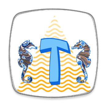 Seahorse E 262 T - Magnet carré - blanc - Devant