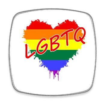 LGBTQ CSD Love - Viereckiger Kühlschrankmagnet - Weiß - Vorne