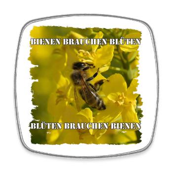 Bienen und Blüten sind miteinander verbunden - Viereckiger Kühlschrankmagnet - Weiß - Vorne