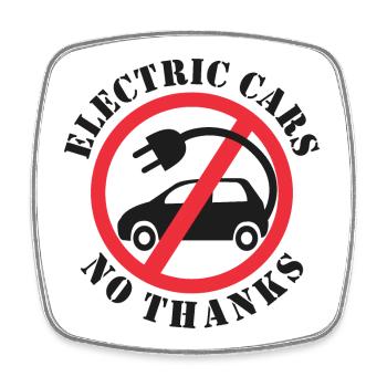 Voitures électriques Non merci - Magnet carré - blanc - Devant