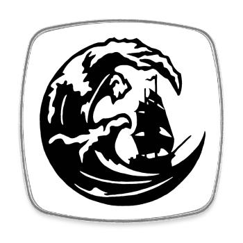 The Great Black Wave - Square fridge magnet - white - Front