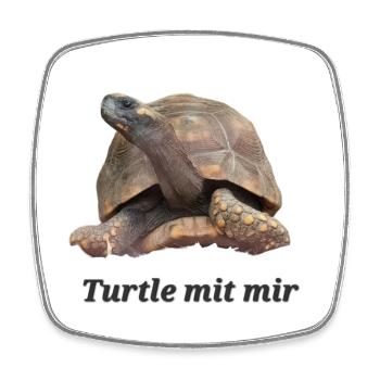 Turtle mit mir - Viereckiger Kühlschrankmagnet - Weiß - Vorne