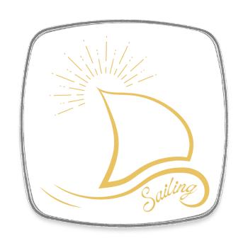 Sailing Minimalist - Sailing Yachting T-Shirt - Viereckiger Kühlschrankmagnet - Weiß - Vorne