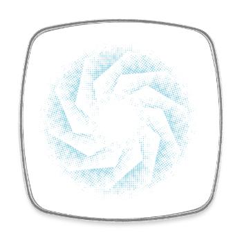 dotted shape gyroscopic polygon pinwheel gear - Square fridge magnet - white - Front