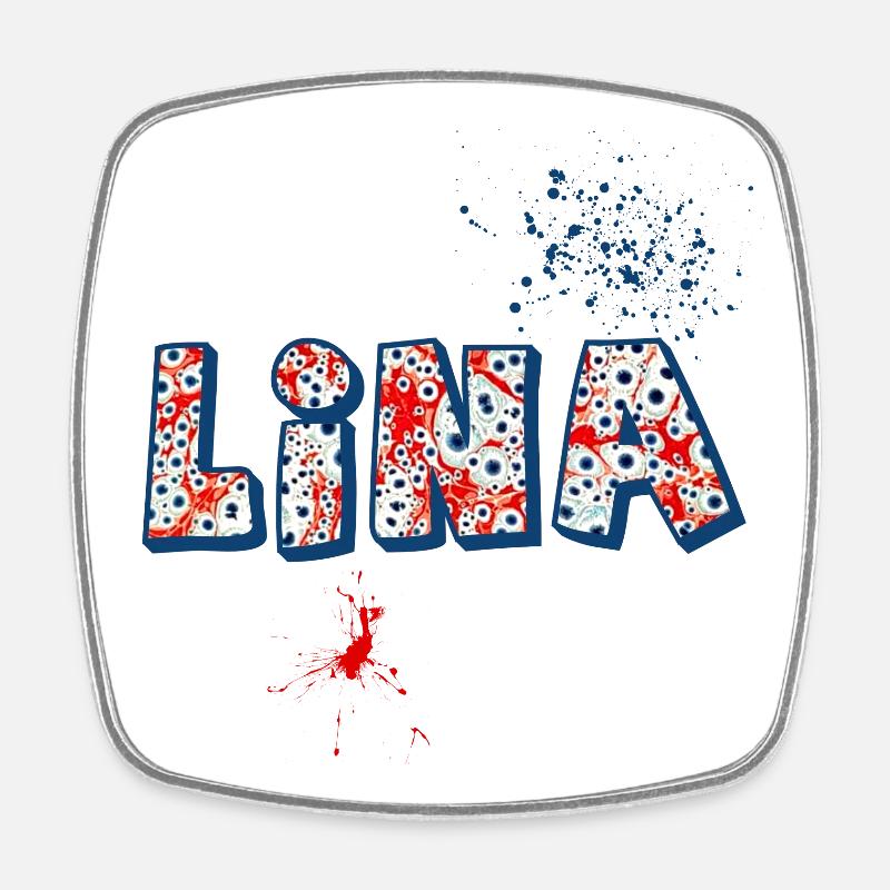 lina e 260 - Viereckiger Kühlschrankmagnet - Weiß