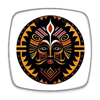 Africa Totem tribal tatouage - Magnet carré - blanc - Devant
