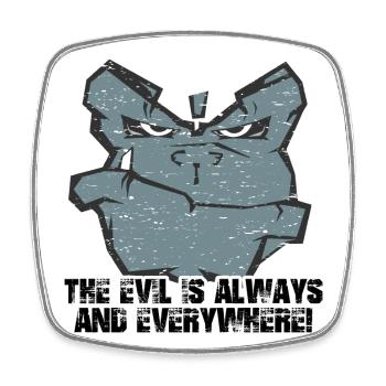 Gorilla - The Evil is always and everywhere - Viereckiger Kühlschrankmagnet - Weiß - Vorne