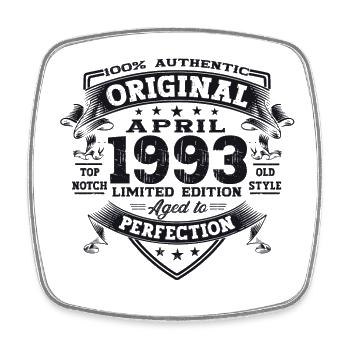 30. Geburtstag Mann April Jahrgang 1993 Original - Viereckiger Kühlschrankmagnet - Weiß - Vorne