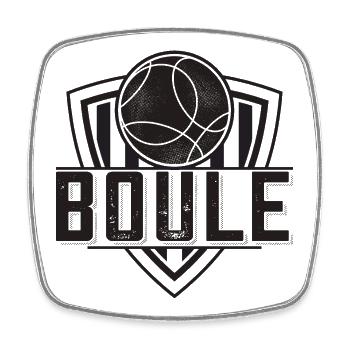 Boule boule boules pour bouler pétanque - Magnet carré - blanc - Devant