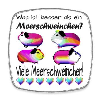 Pinke Meerschweinchen bunt - Viereckiger Kühlschrankmagnet - Weiß - Vorne