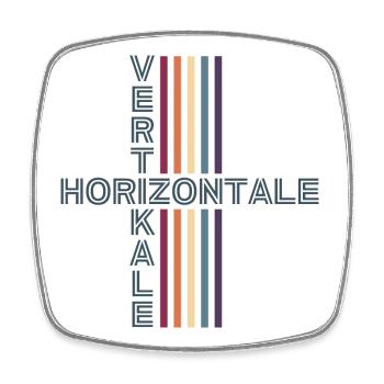 Horizontal Vertical Retro Vintage - Square fridge magnet - white - Front