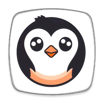 Süßer Logo Pinguin - Viereckiger Kühlschrankmagnet - Weiß - Vorne