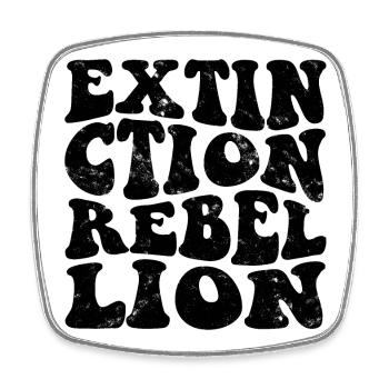 Extinction Rebellion Retro schwarz - Viereckiger Kühlschrankmagnet - Weiß - Vorne
