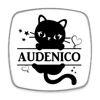 T-Shirt Audenico T-Shirt Katze Geschenkidee Katze Katze - Viereckiger Kühlschrankmagnet - Weiß - Vorne