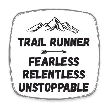 Trail Runner - Intrépide. Implacable. Imparable. - Magnet carré - blanc - Devant