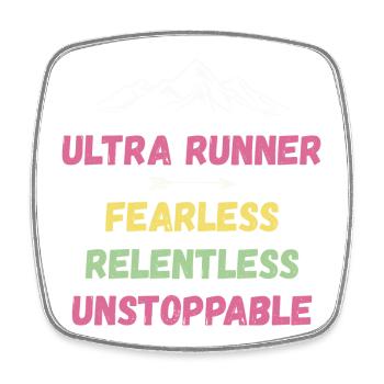 Ultra Runner - Intrépide. Implacable. Imparable. - Magnet carré - blanc - Devant