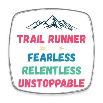Trail Runner - Intrépide. Implacable. Imparable. - Magnet carré - blanc - Devant