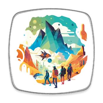 Reise zum Mittelpunkt der Erde - Viereckiger Kühlschrankmagnet - Weiß - Vorne