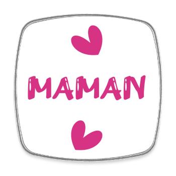 MAMAN. FÊTE DES MÈRES. BONNE FÊTE MAMAN. JE T'AIME - Magnet carré - blanc - Devant