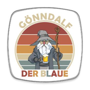 Gönndalf der Blaue - Bier Party - Viereckiger Kühlschrankmagnet - Weiß - Vorne