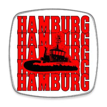 Hamburg Bugsier 7 - Square fridge magnet - white - Front