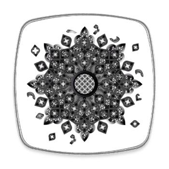 Gotisches Rosetten Kirchenfenster Ornament - Viereckiger Kühlschrankmagnet - Weiß - Vorne