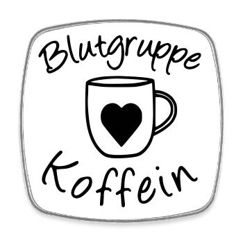 Blutgruppe Koffein - Viereckiger Kühlschrankmagnet - Weiß - Vorne