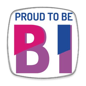 Stolz darauf, bisexuell zu sein - Viereckiger Kühlschrankmagnet - Weiß - Vorne