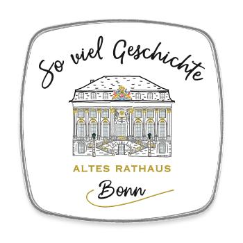 Altes Rathaus Bonn - Viereckiger Kühlschrankmagnet - Weiß - Vorne