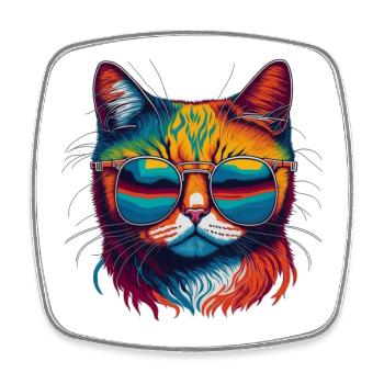 Cool Cat - Square fridge magnet - white - Front