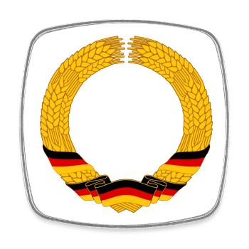 DDR Ährenkranz Vorlage - Viereckiger Kühlschrankmagnet - Weiß - Vorne