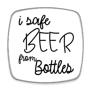 i safe BEER from Bottles - Square fridge magnet - white - Front